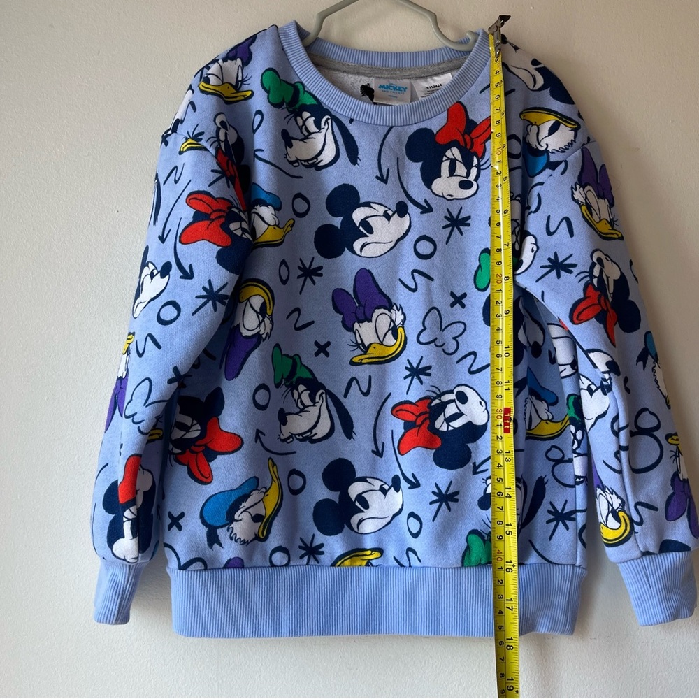 Disney Mickey & Friends Blue Sweatshirt Kids 5 Minnie Daisy Donald Goofy - Picture 4 of 8